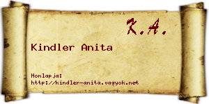 Kindler Anita névjegykártya